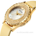 Geekthink 9011 Взрывоопасные горячие продажи алмазные кварцевые часы кожаный ремешок женские часы наручные